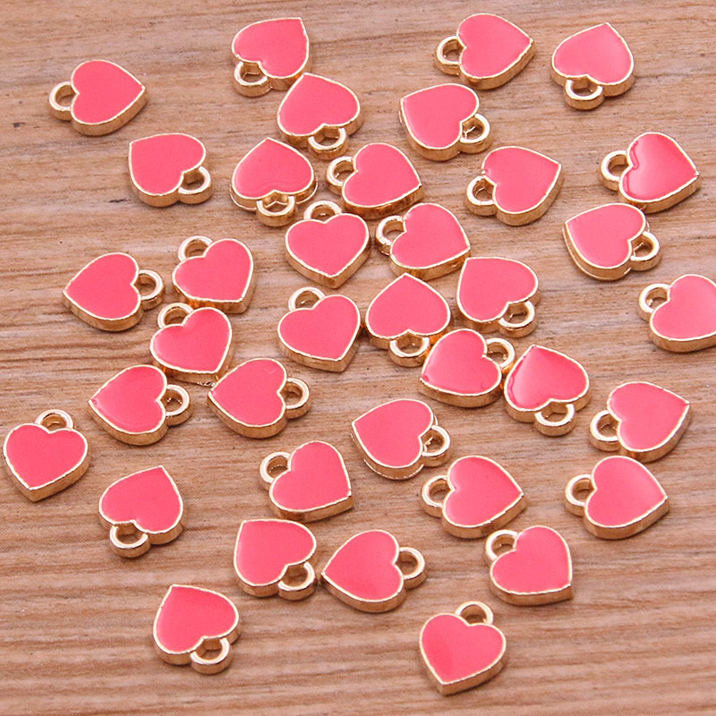 10 colores 6*8mm mini amor colgante KC oro gota aceite encanto colgante joyería bolsas manicura Accesorios