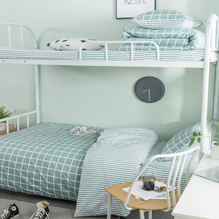 Ll Pure Cotton Student Dormitory Bed Three-Piece Dormitory Bunk Bed Plaid Quilt Cover Bed Sheets Single Quilt Set