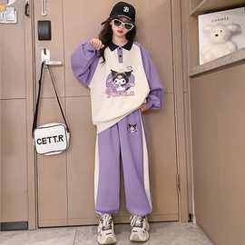 华棉复合牛奶丝 秋装女童套装衣服新款儿童洋气春秋运动两件套