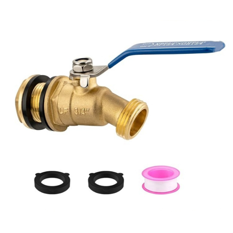 Cross-Border American Standard 3/4Ght Brass Rain Barrel Faucet Set Garden Hose External Thread Switch Valve