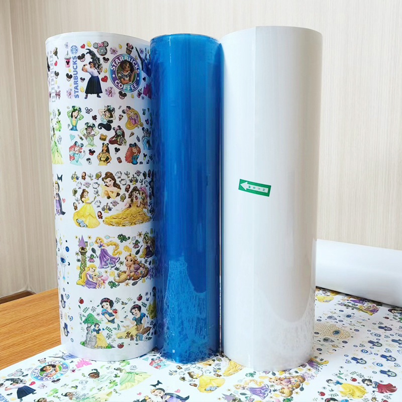 Material de bobina de etiqueta de cristal UV AB transferencia de película de película de material consumible transparente de fondo blanco de 30 cm de material de bobina de 60 cm