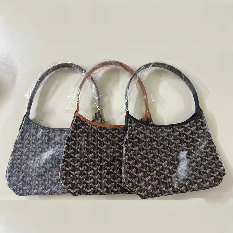 Goya Dog Tooth Mini Hobo Underarm Bag Goya Commuter Trendy Women's Bag Zipper Shopping Bag Single Shoulder Underarm Bag