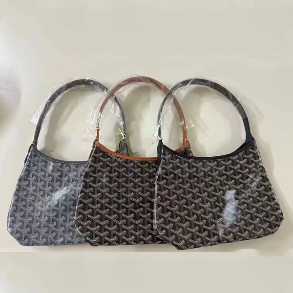 Goya Dog Tooth Mini Hobo Underarm Bag Goya Commuter Trendy Women's Bag Zipper Shopping Bag Single Shoulder Underarm Bag