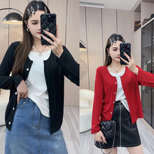 早秋大码女装修身显瘦假两件春秋长袖韩版百搭时尚宽松上