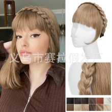 跨境刘海假发可齐可斜新款欧美假发女短卷发全头套wigs工厂直销