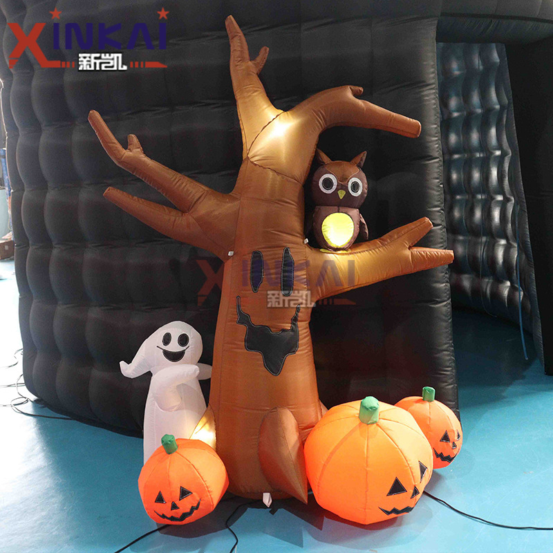 万圣节充气幽灵树灯气模 2米高万圣节充气幽灵树节假日充气模型