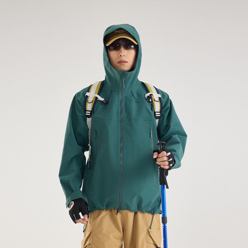 户外硬壳鸟家冲锋衣女新款防风防水薄款外套轻量化登山服男全压胶|undefined