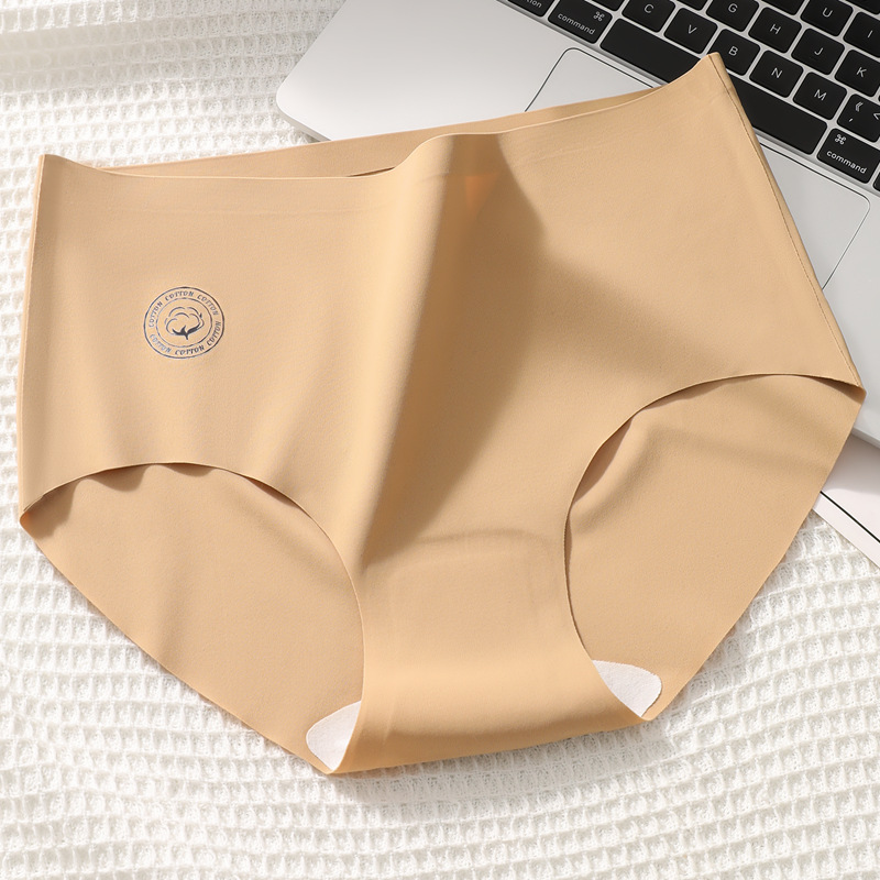 Ropa interior sin costuras para mujer, algodón puro, antibacteriano, transpirable, entrepierna, niña, ropa interior corta triangular de seda de hielo, ropa interior delgada deportiva, verano femenino