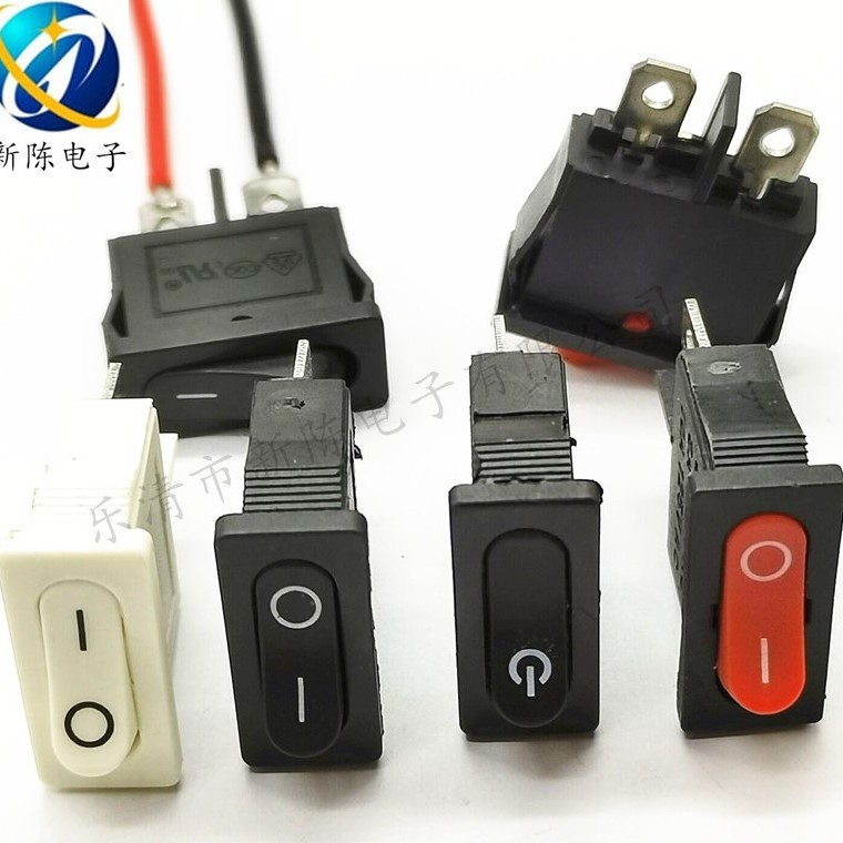 超薄船型开关KCD1-110带线2脚两档9.5*21mm电源翘板按钮仪表开关