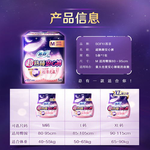 Sophie's safety pants, sanitary napkin, safety pants, aunt's pants, aunt's towel, 2 pieces for night use wholesale
