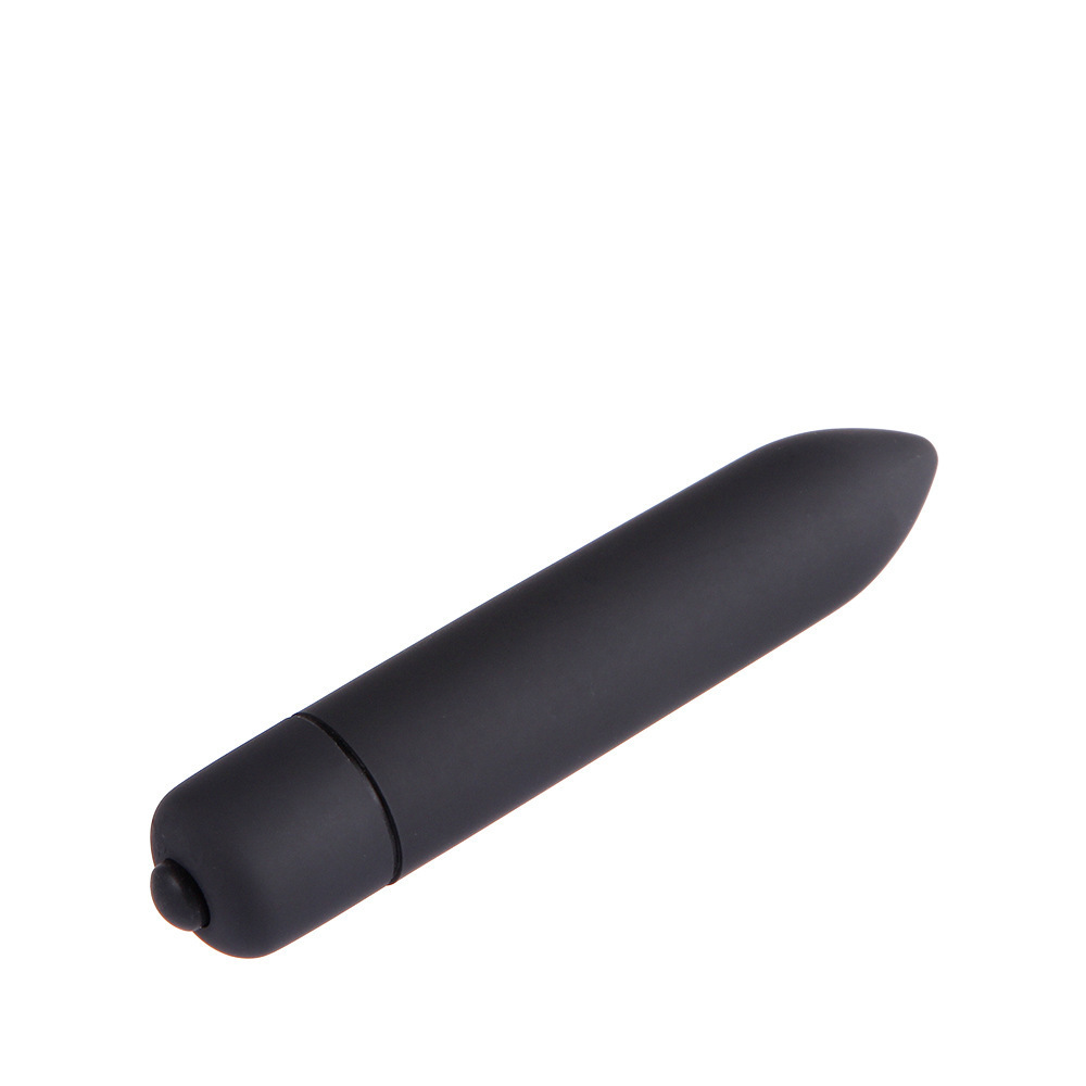 Frosted Bullet Vibrating Egg Massager, 10-Frequency Pointed Tip, ABS, Black — detail image 3