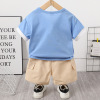 Children's sports cotton summer clothing, summer trousers, set, 2022 collection, western style, Korean style, oversize