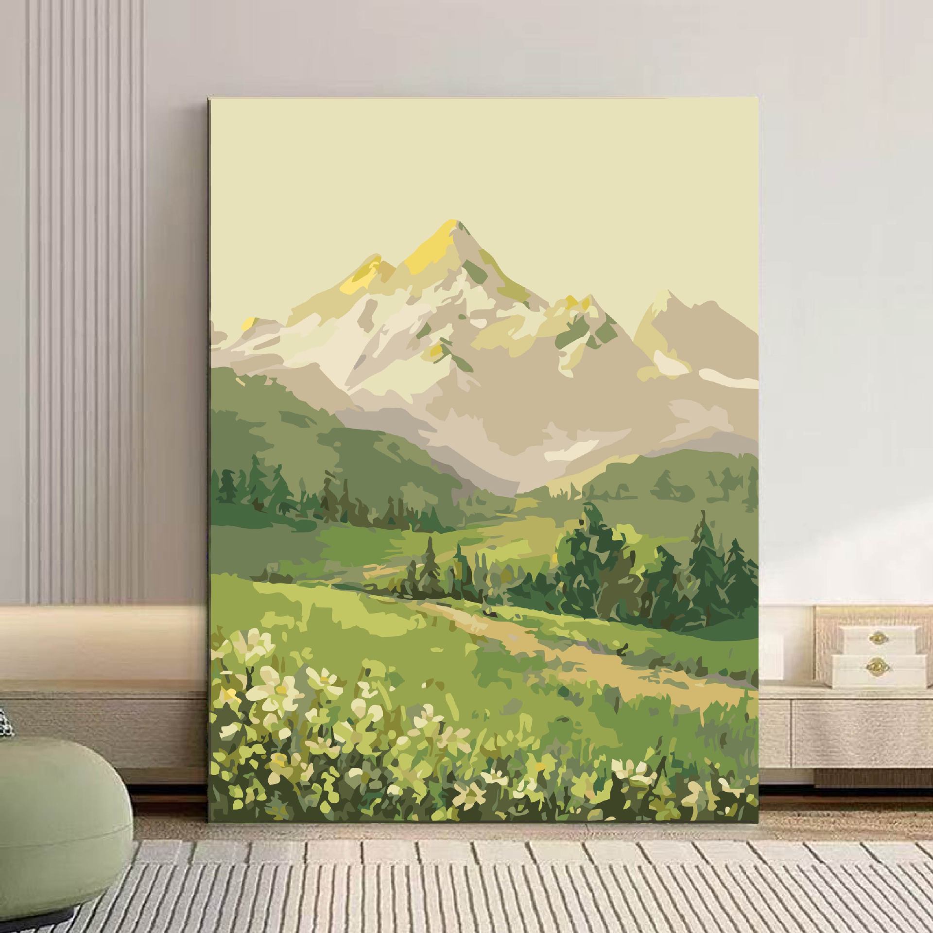 Sunshine Jinshan paisaje didiy pintura al óleo digital relleno de color sala de estar comedor de gran tamaño pintura a mano