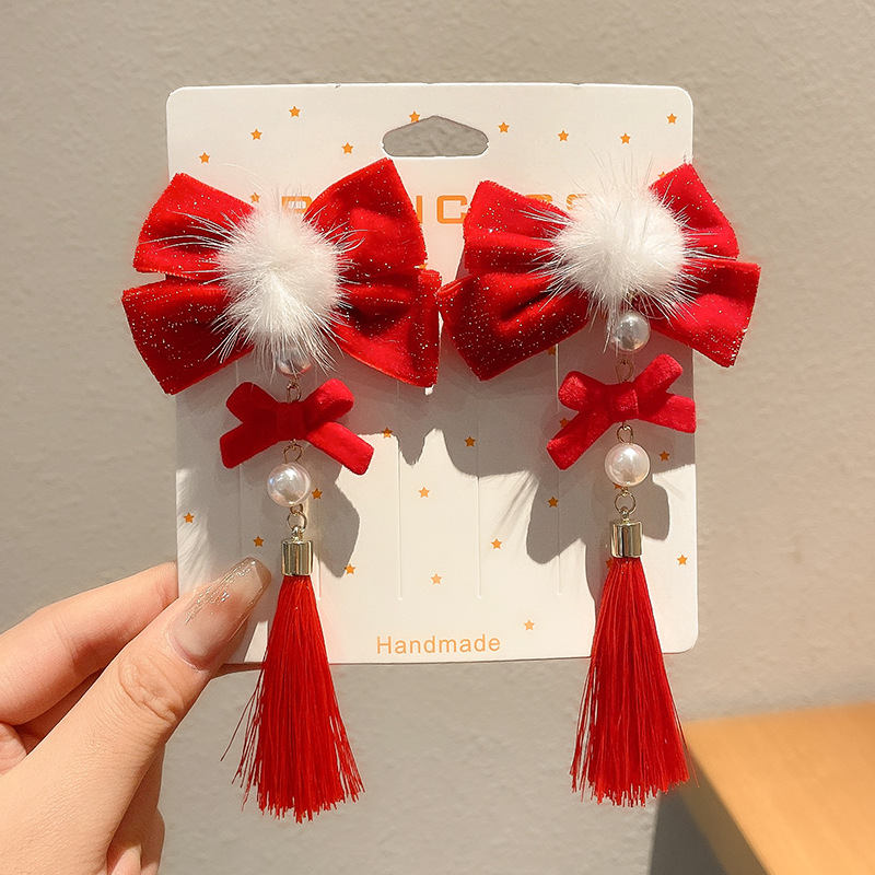 Horquillas Chinas Tradicionales para Niños, Materiales Mixtos, Decorativo, Con Borlas, para Hanfu y Año Nuevo