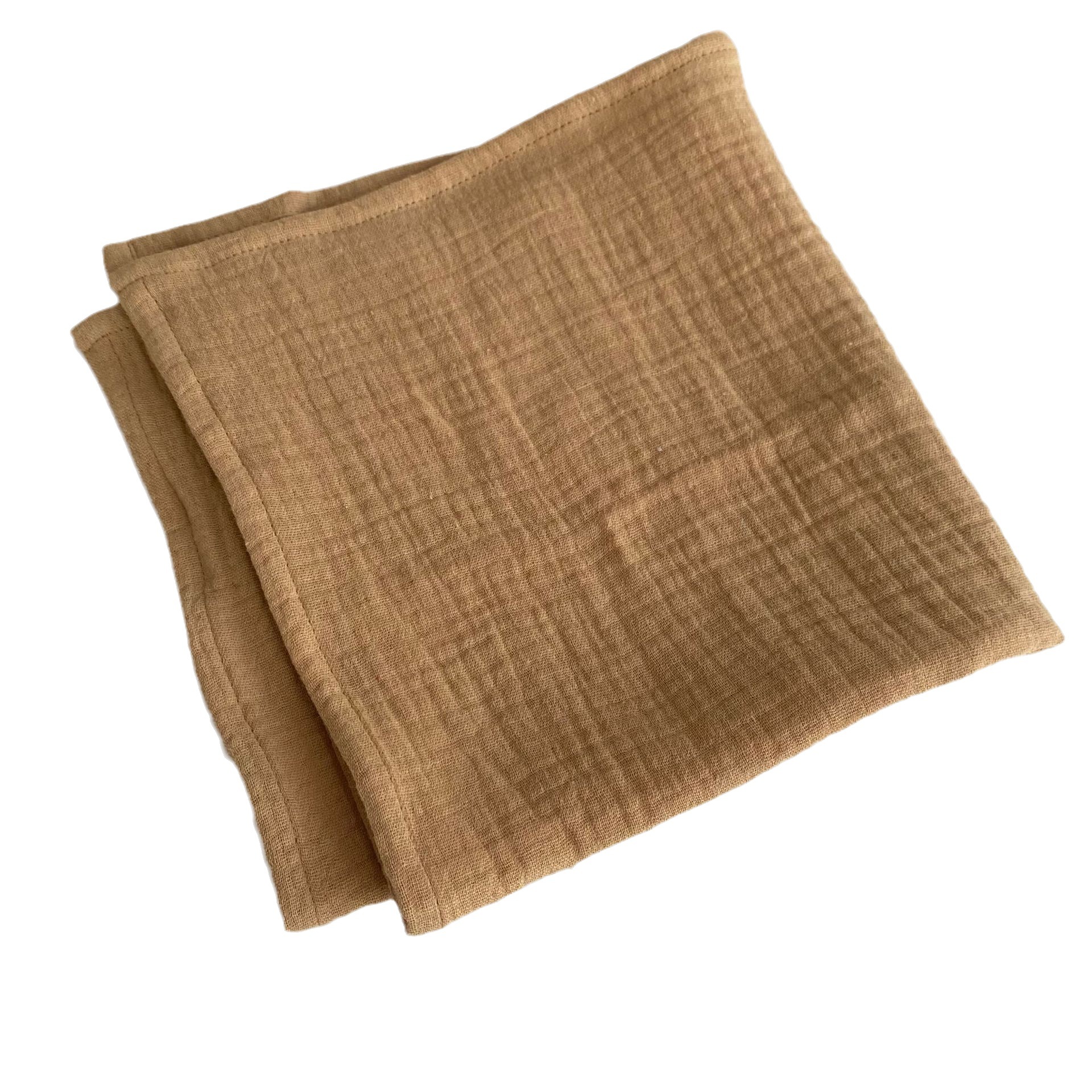 Servilleta de gasa de algodón de doble capa, tela de algodón crepé, mantel individual de algodón, paño de cocina decorativo, color liso, suministro directo de fábrica, mantel en stock