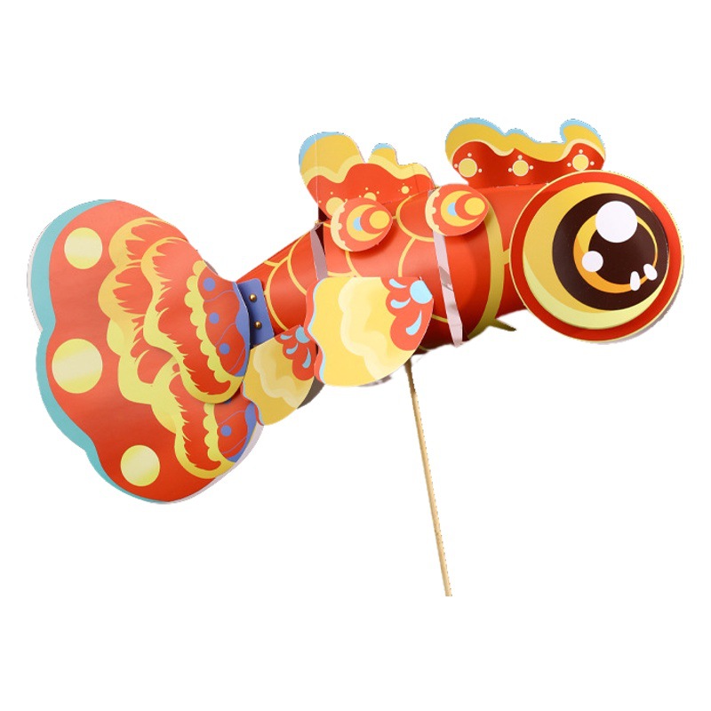 Dragón Año Nuevo linterna estilo nacional dragón danza linterna voladora DIY paquete de material hecho a mano jardín de infantes portátil linterna luminosa