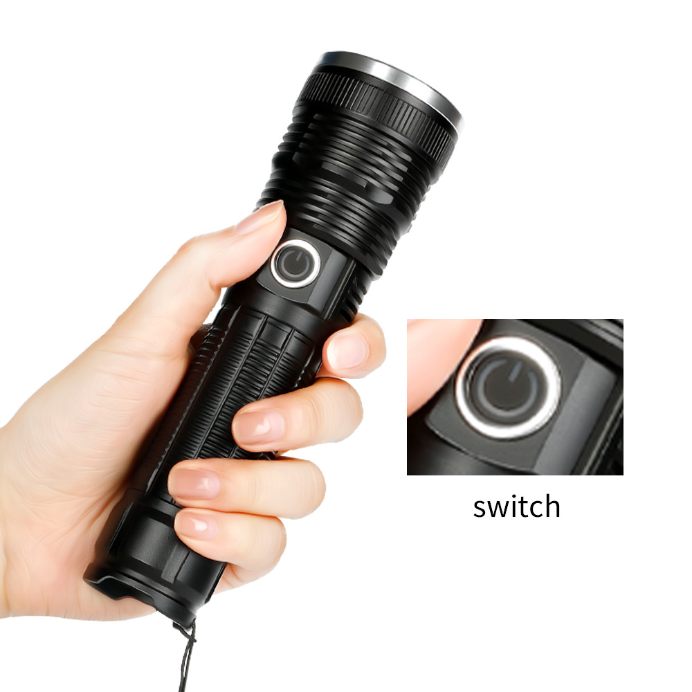 Cross-border USB recargable P50 linterna de iluminación de emergencia al aire libre linterna LED de luz fuerte linterna zoom