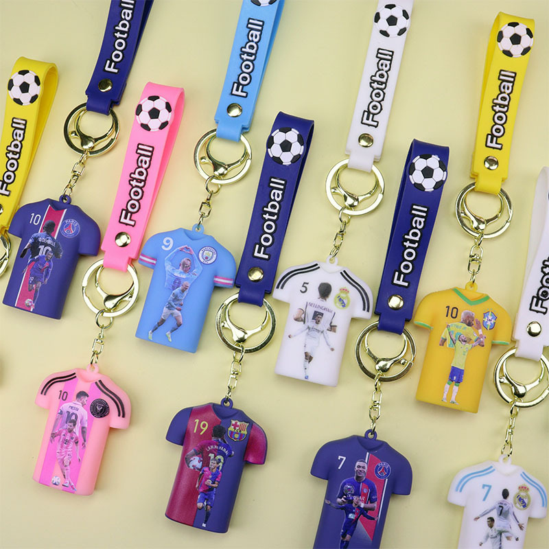 Creative Three-Dimensional Football Jersey Keychain New Bag Key Chain Key Ring Accessories Pendant Car Pendant Gift