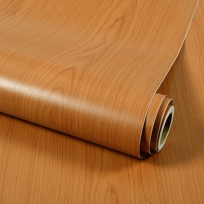 Papel pintado autoadhesivo al por mayor imitación de madera grano impermeable pegatinas armario escritorio muebles antiguos renovación color cambiante pegatinas decorativas