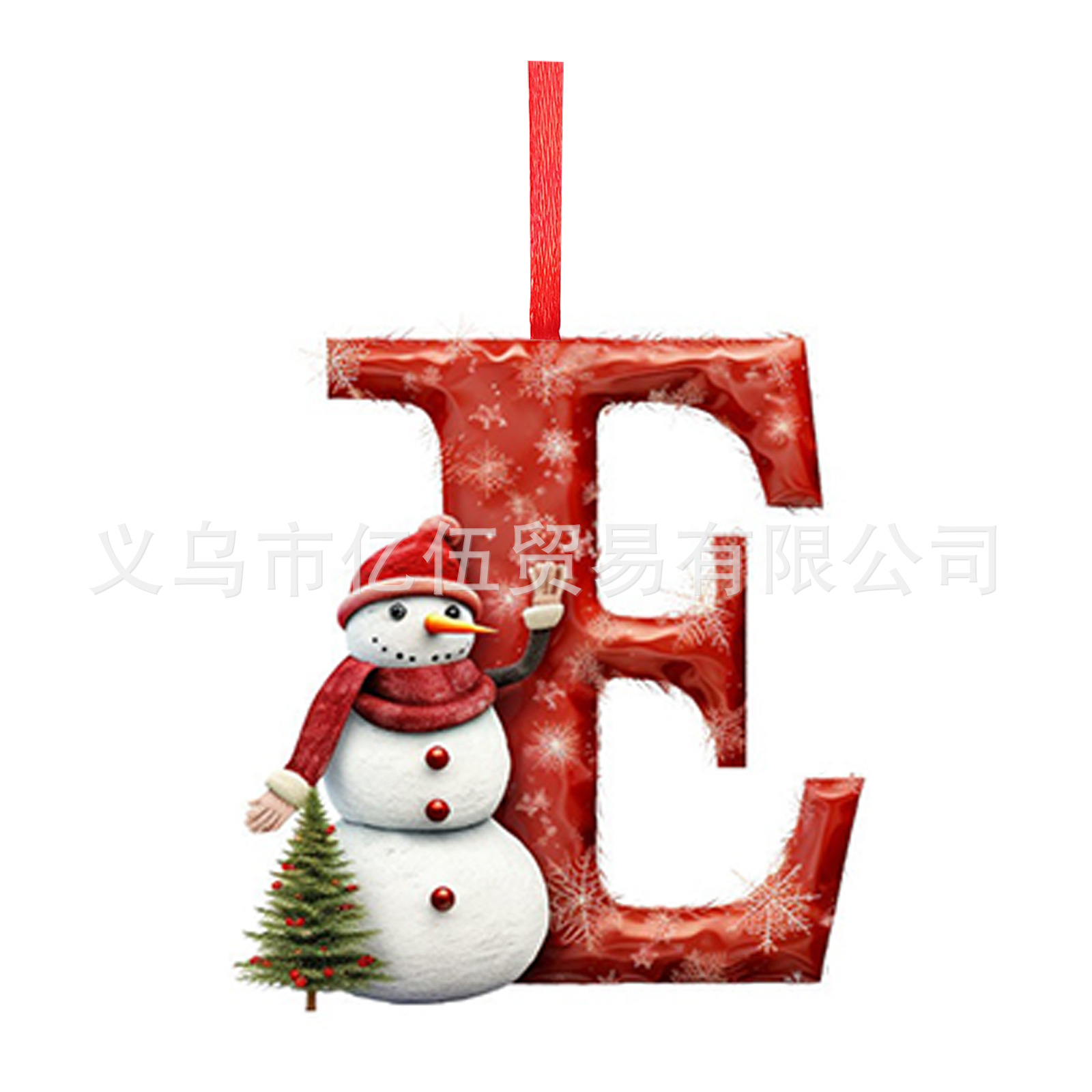 Nuevos productos transfronterizos 26 letras muñeco de nieve bebé colgante de Navidad acrílico plano árbol de Navidad decoración para el hogar colgante image 10