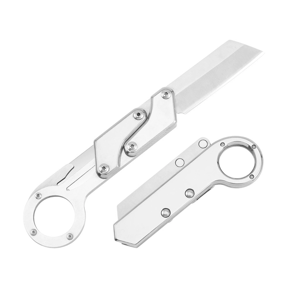 Outdoor mechanical folding tool convenient folding knife high hardness multifunctional push form fruit express knife