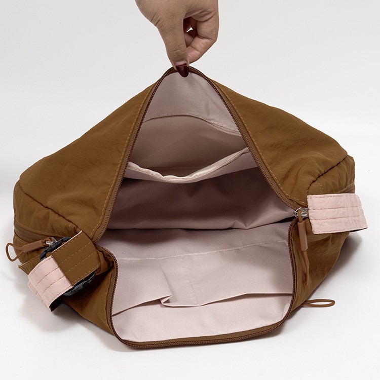 Cross-Border Minimalist Nylon Large Capacity Crossbody Bag For Women, Casual Color-Block Dumpling Bag, Lightweight Commuter Shoulder Bag - Thumbnail 4