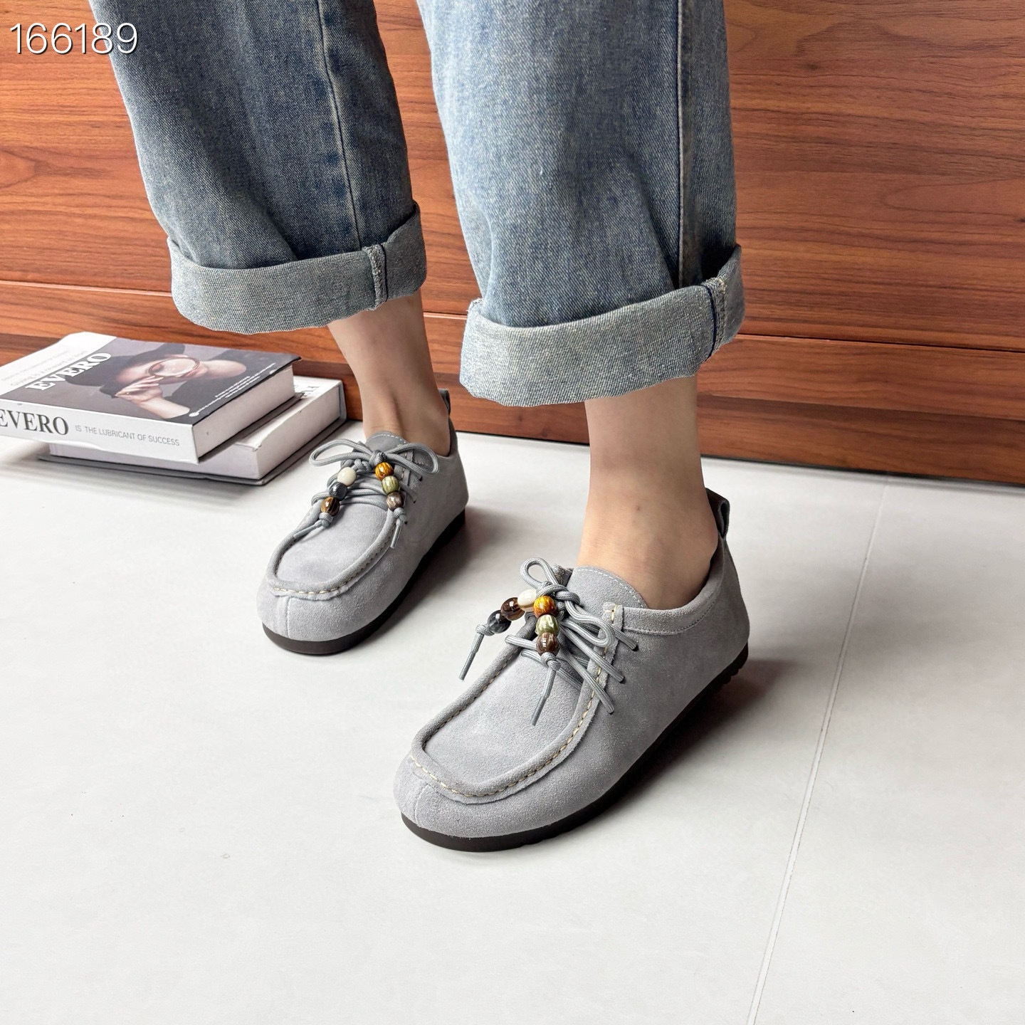 Giày bệt nữ da thật mùa Thu Đông 2025 kiểu Birkenstock đế mềm — Cà phê, xám, Hồng chi tiết 2