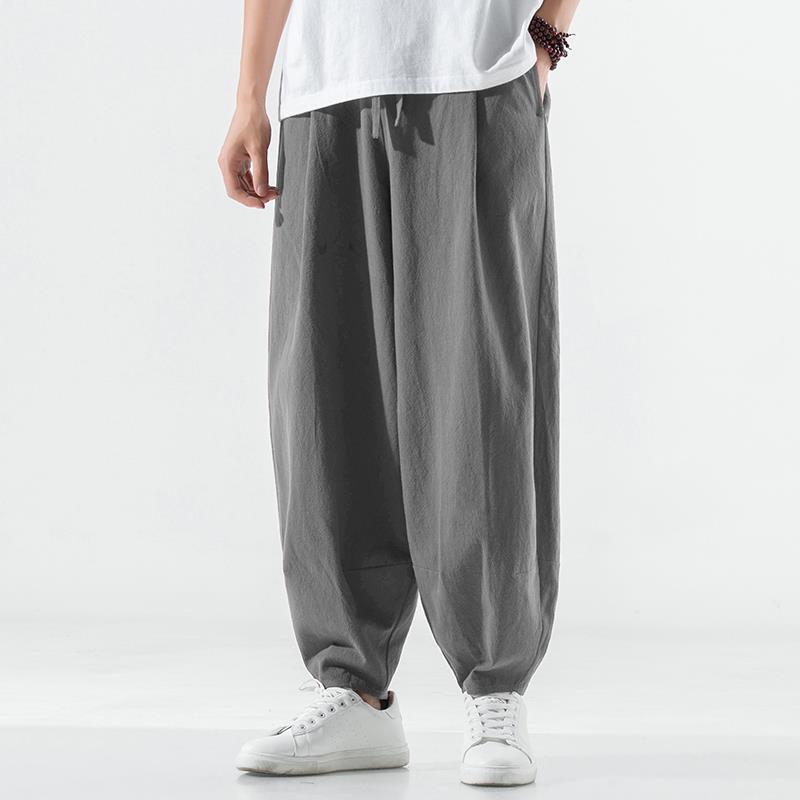 2022 New Men's Popular Harlan Pants Chinese Style Linen Ruyi Pants Autumn Cotton and Linen Casual Straight Bloomers 2022 New Men's Popular Harlan Pants Chinese Style Linen Ruyi Pants Autumn Cotton and Linen Casual Straight Bloomers