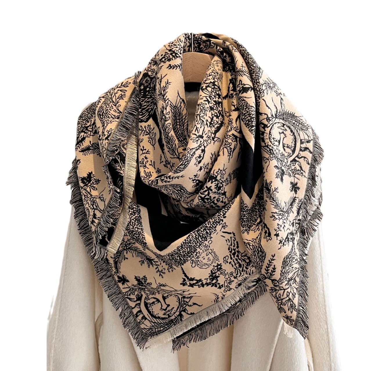 Nueva moda sol otoño invierno doble cara imitación de cachemir toallas elegantes versátiles collar abrigo abrigo chal