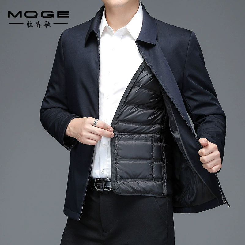 Новая зимняя одежда: мужская пуховая куртка для мужчин среднего и старшего возраста, съемная подкладка, утепленное хлопковое пальто, мужская куртка, защищающая от холода