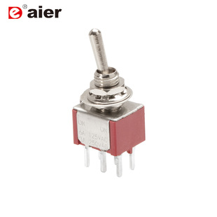 MTS-202-A2 small button switch 3A 250V rocker arm switch PCB Pin Pin 6 feet shaking head switch