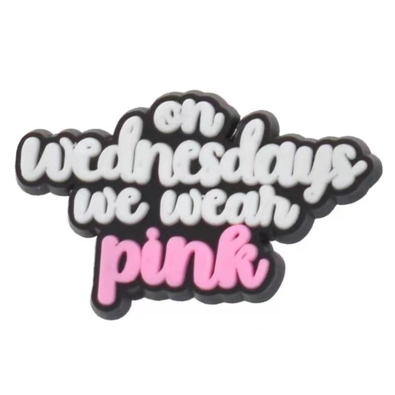 Nuevos dijes rosas para zuecos, clips desmontables para zapatos Crocs para niños y niñas, accesorios DIY para zapatos de jardín.