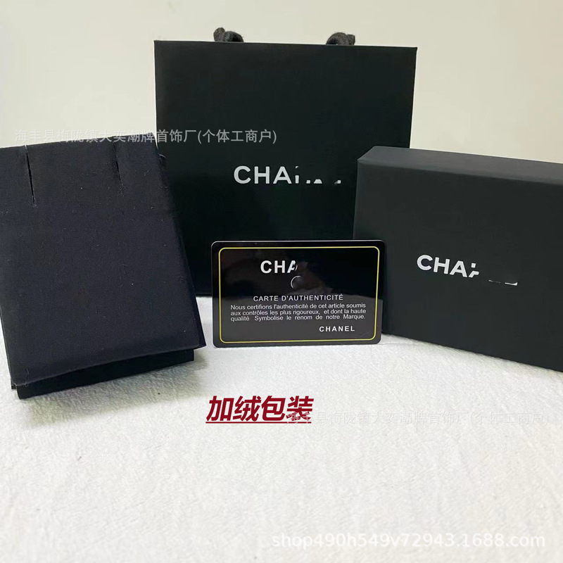 25b新款高版本小香风耳钉女 双C爱心蝴蝶耳环925耳针轻奢高级耳饰|undefined