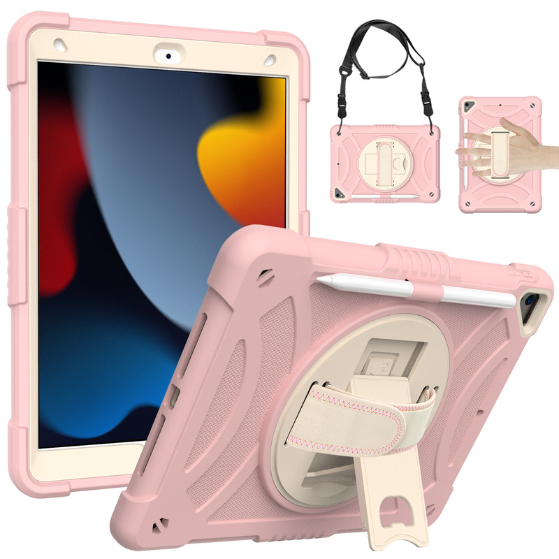 Cross-Border Trade New iPad Protective Case 10.2 Silicone Apple Air3 Full-Cover Tablet Rotating Case Suitable for Children