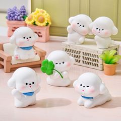 创意可爱小狗萌粒公仔树脂配件 娃娃屋diy装饰品手工桌面小摆件