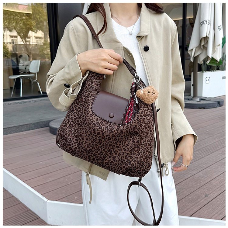 Túi xách nữ đeo vai cỡ lớn , túi xách tay đi làm chất liệu nhung nhung mềm — Bông tuyết nâu Leopard, Quân xanh da báo điện màu, Quân đội xanh, màu cà phê chi tiết 34