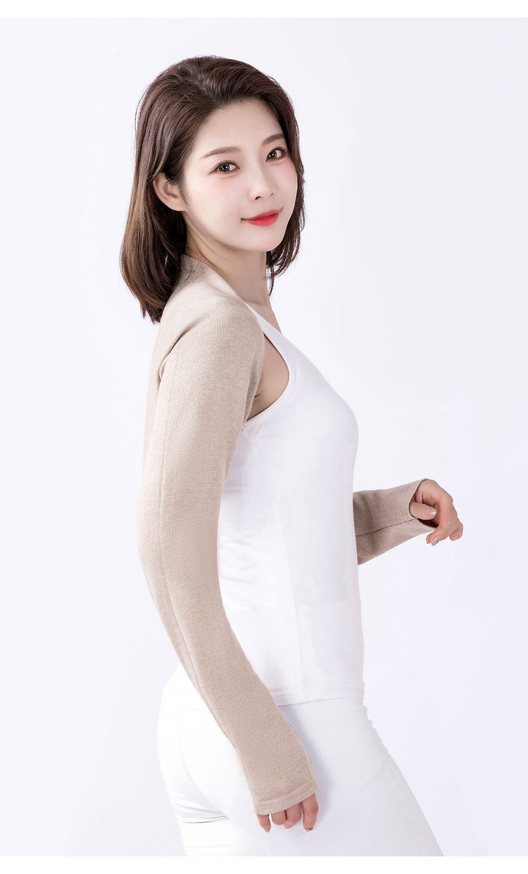 Summer Pure Cotton Shoulder Pads for Women, Long-Sleeved Arm Sleeves, Shoulder Pads, Thin Waistcoat, Warm Shawl, Air-Conditioned Sleeping Protection Against Cold