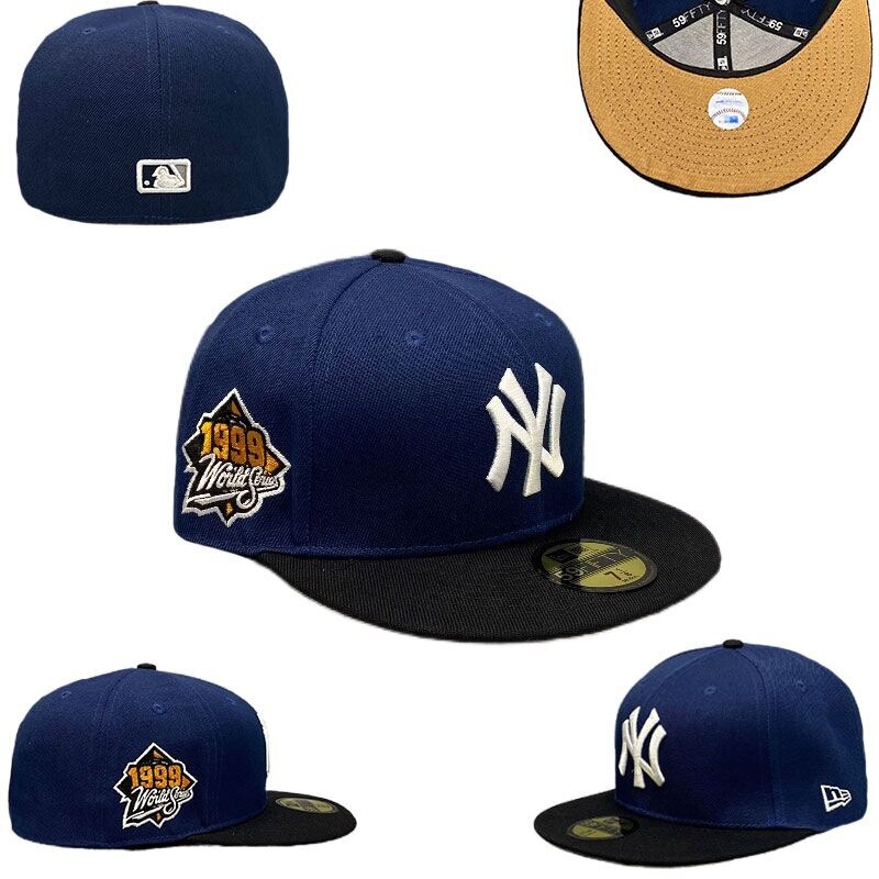 外贸MLB帽子棒球帽尺寸帽全封刺绣全封闭口2024防晒跨境遮平沿帽|undefined