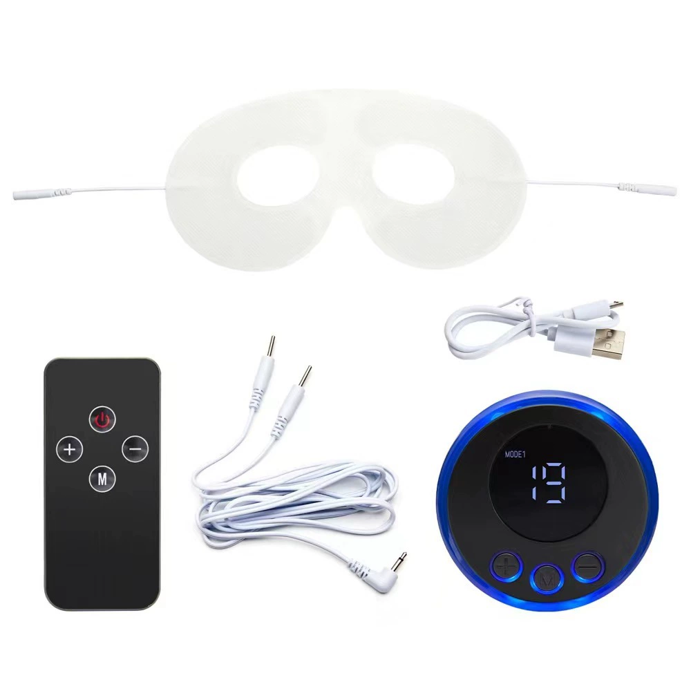 EMS Eye Massager Device, Portable Eye Therapy Controller with Gel Pads, Compact