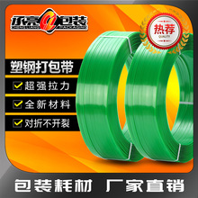 塑钢打包带厂家直销PET塑钢带包装带绿色手动捆扎带塑料打包带