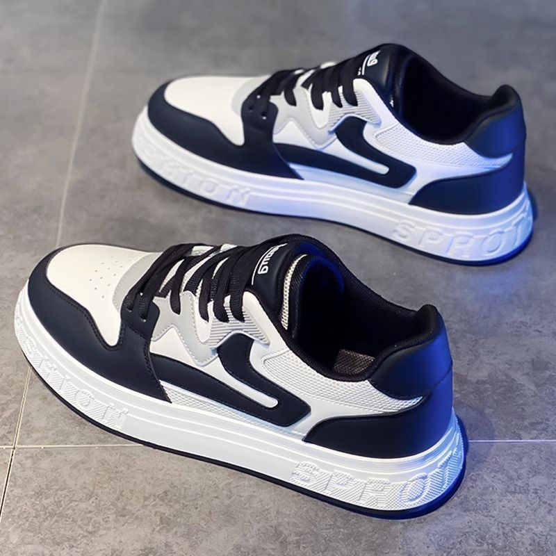 Zapatos de invierno de hombre zapatos de skate de hombre transpirables en blanco y negro zapatos deportivos casuales de cuero zapatos blancos pequeños hombres