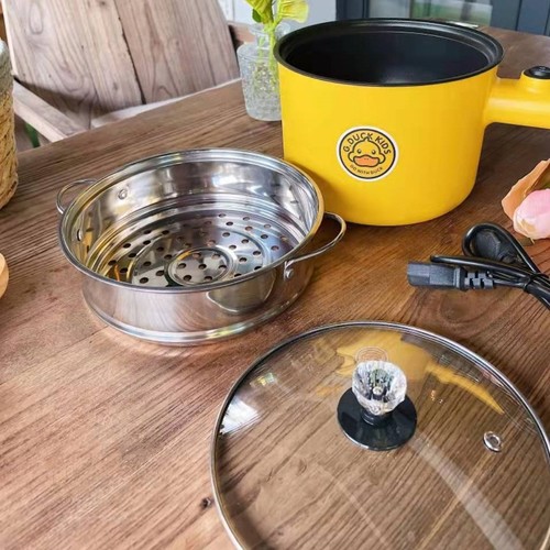 G.DUCK Hello little yellow duck electric cooking pot student household multi-functional small electric pot non-stick pot small electric hot pot