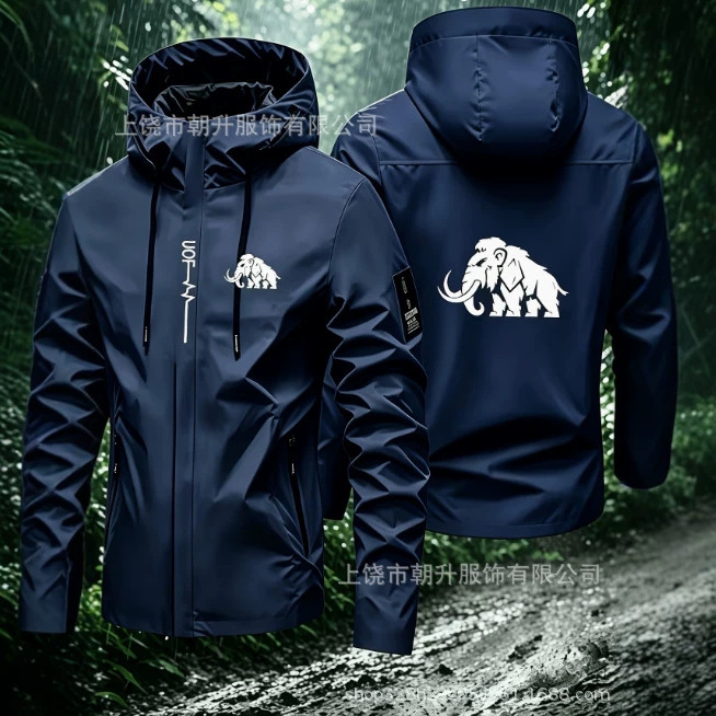 2026 New Mammoth Print Hooded Jacket, Spring/Autumn Windproof Outdoor Casual Jacket, Cross-Border Style 464 2026 New Mammoth Print Hooded Jacket, Spring/Autumn Windproof Outdoor Casual Jacket, Cross-Border Style 464