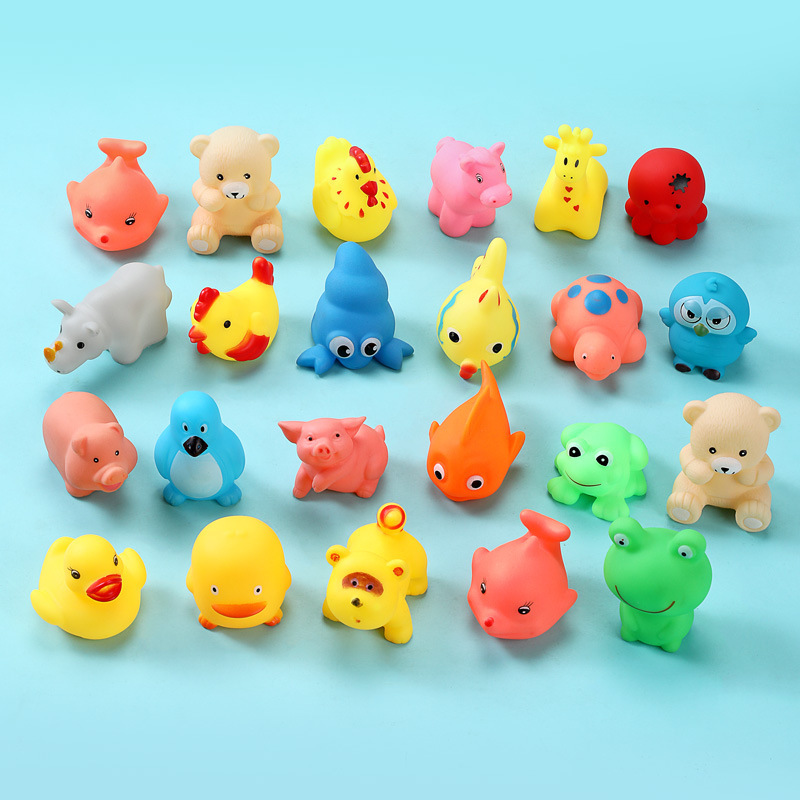 Vinyl kneading cute animal Duckling children's bath water baby bathroom bath educational toys wholesale