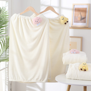 New Coral Fleece Bath Towel Household Women's Wearable Towel Bath Water Absorbent Dressing Bathrobe Bath Skirt for Lovers