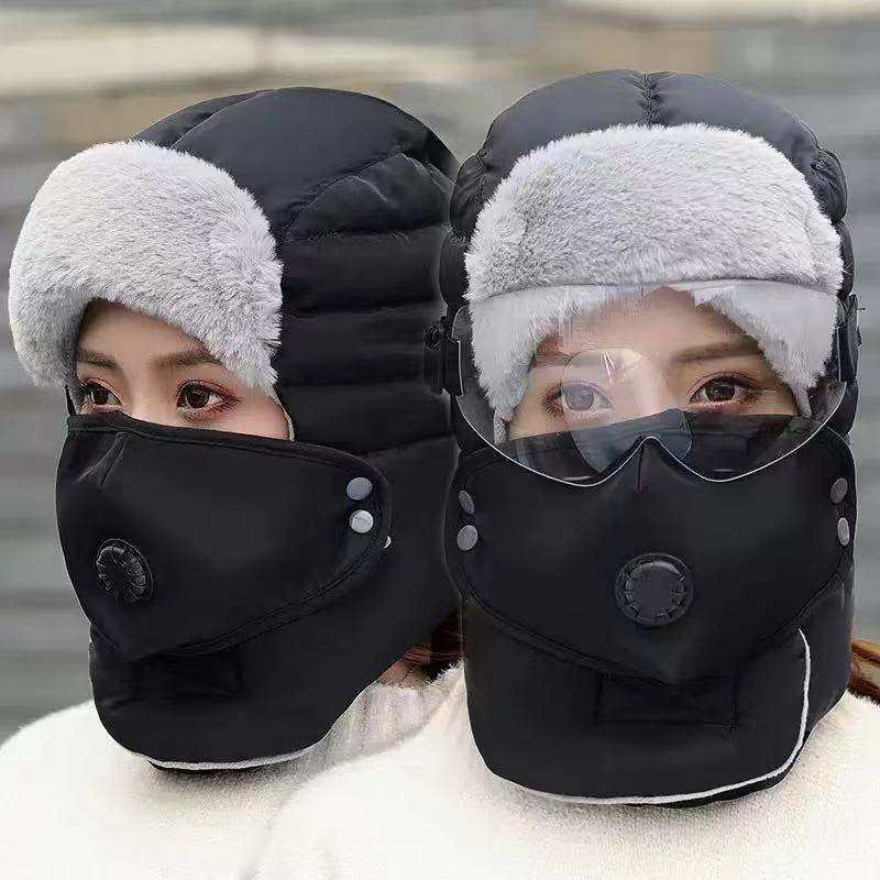 新型雷鋒帽、裏起毛・厚手、曇り止めレンズ付き、保温性、取り外し可能、防寒、アウトドア、サイクリング用帽子|undefined