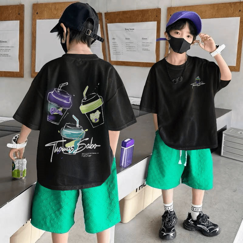 国境を越えた貿易人気子供服男の子Tシャツ半袖夏子供中大型男の子トップス半袖夏服トレンド