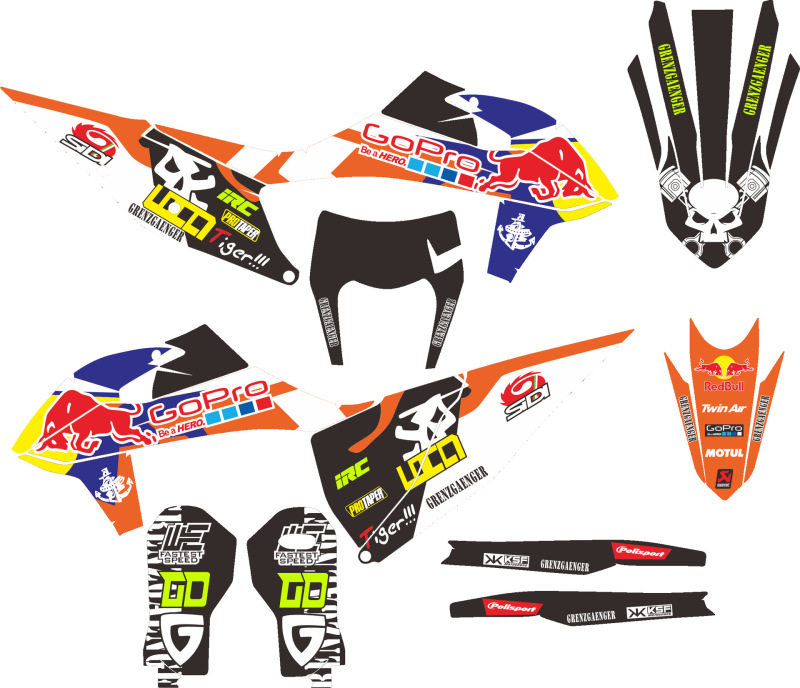 KTM250EXCF ステッカーデカールプリントステッカーフィルム Gaosai モトクロスステッカーレーザーに適しています|undefined