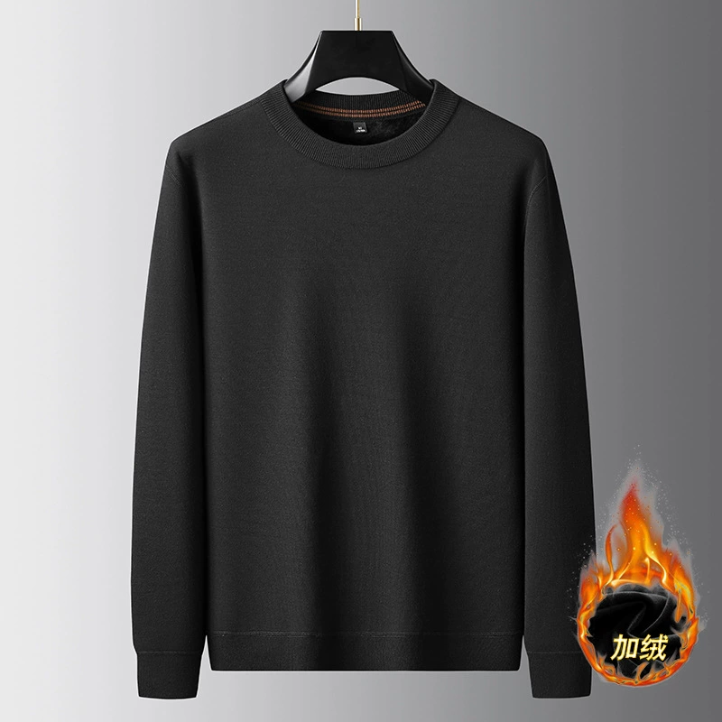 Fat Brother 2023, зимний мужской утолщенный свитер с длинным рукавом на флисовой подкладке, Свободная Повседневная Базовая рубашка большого размера