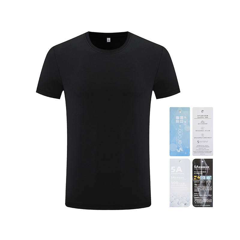 50 hombros, doble cara, antibacteriano, cuello redondo, manga corta, ropa de trabajo, camisa cultural, camiseta de algodón, logotipo personalizado